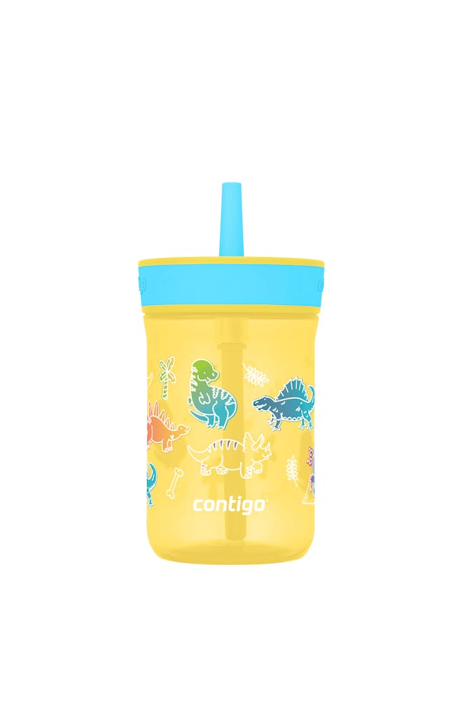 Kids Leighton Spill-Proof Tumbler with Straw, 14oz., 2-Pack - Pineapple Blue Raspberry & Little Dinos
