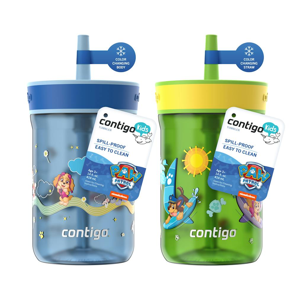 Kids Leighton Spill-Proof Tumbler with Straw, 14oz., 2-Pack - Cool Lime & Glacier
