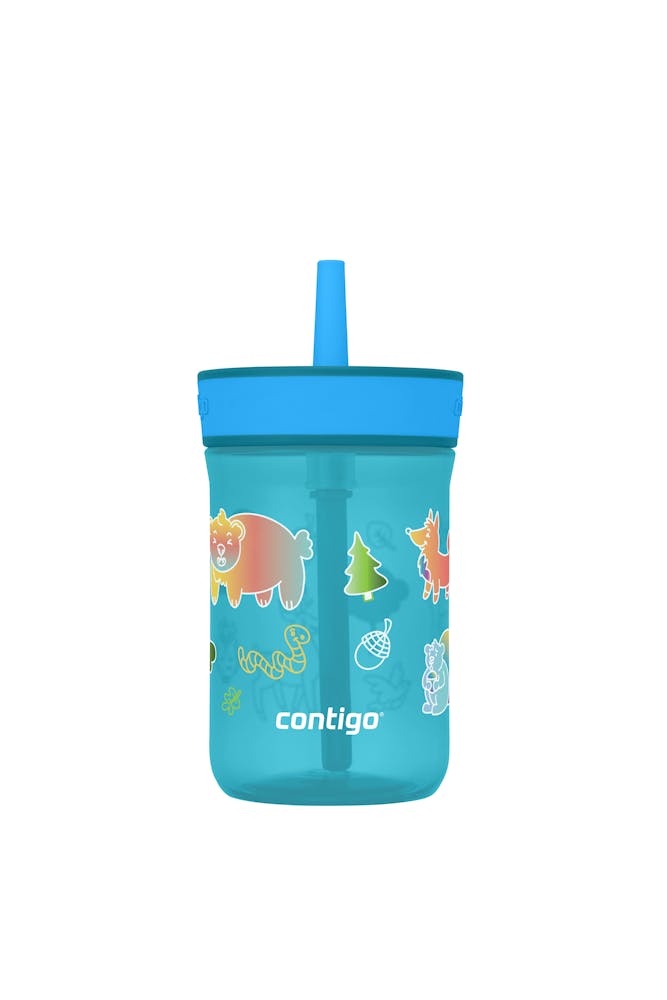 Kids Leighton Spill-Proof Tumbler with Straw, 14oz., 2-Pack - Juinper Blue Poppy & Forest Haven